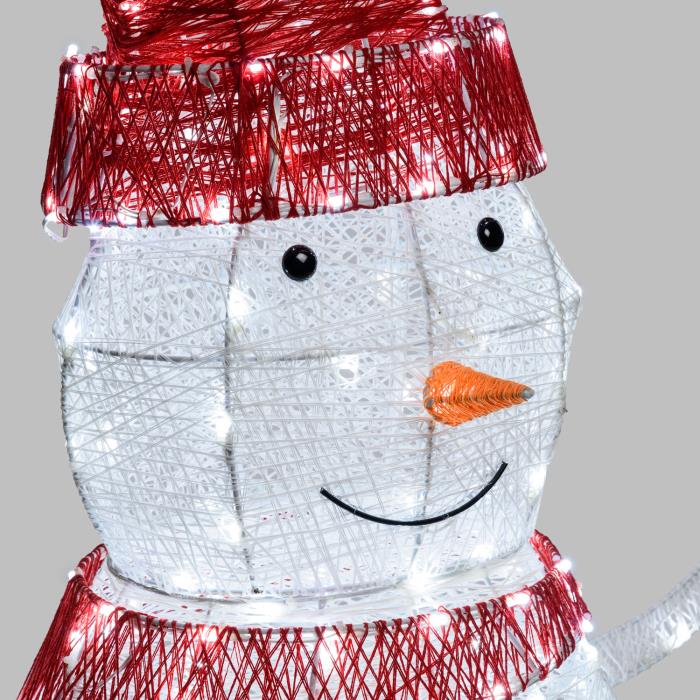 Pupazzo di neve luminoso in metallo da esterno 3D 275 Led - Bianco Caldo/Freddo