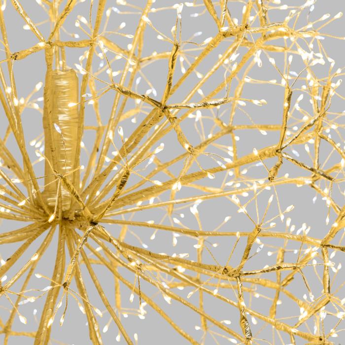 Ramo luminoso a sfera champagne 1200 Led con flash - Bianco Caldo