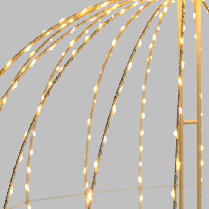 Sfera luminosa in metallo ripiegabile bianco da esterno 3D ø74cm - Bianco Caldo