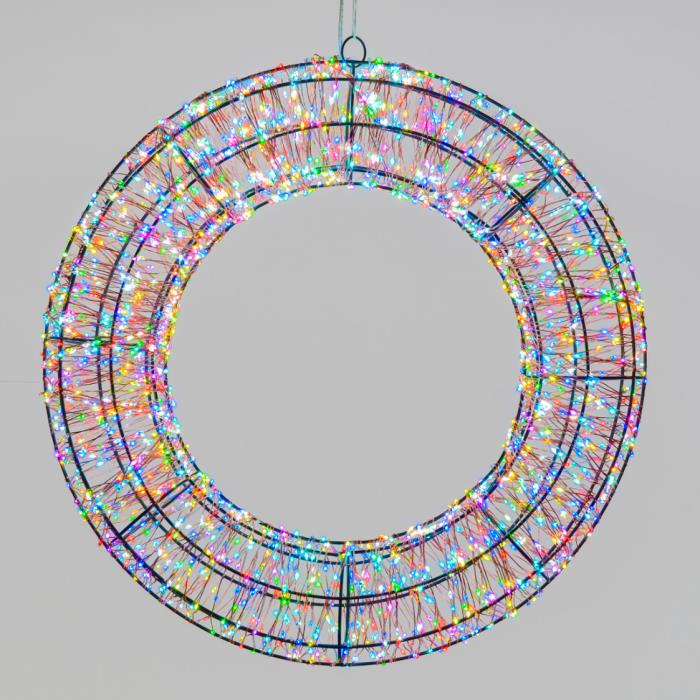 Corona luminosa in metallo marrone 3000 Led con flash 3D - RGB
