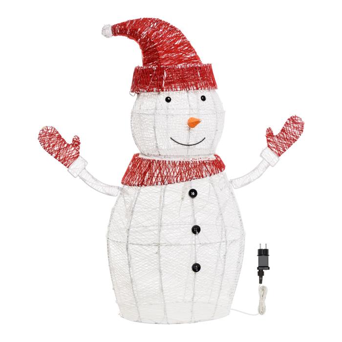 Pupazzo di neve luminoso in metallo da esterno 3D 275 Led - Bianco Caldo/Freddo