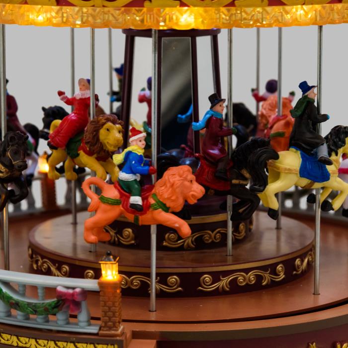 Carillon di Natale luminoso - Giostra con cavalli