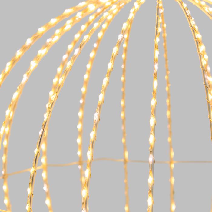 Sfera luminosa in metallo ripiegabile bianco da esterno 3D ø40cm - Bianco Caldo