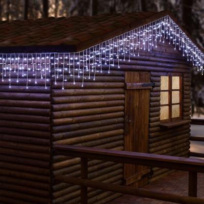 Tenda luminosa sfalsata prolungabile 114 Led con flash - Bianco Freddo