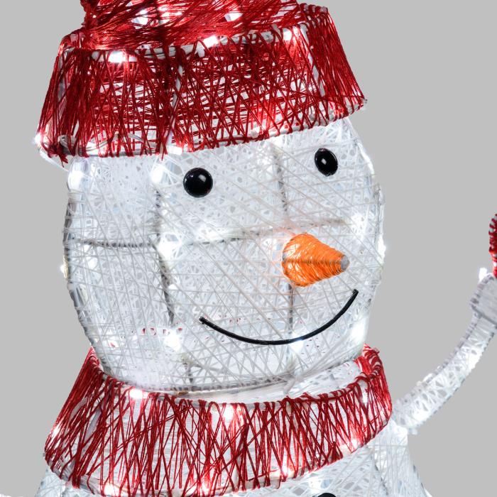 Pupazzo di neve luminoso in metallo da esterno 3D 190 Led - Bianco Caldo/Freddo