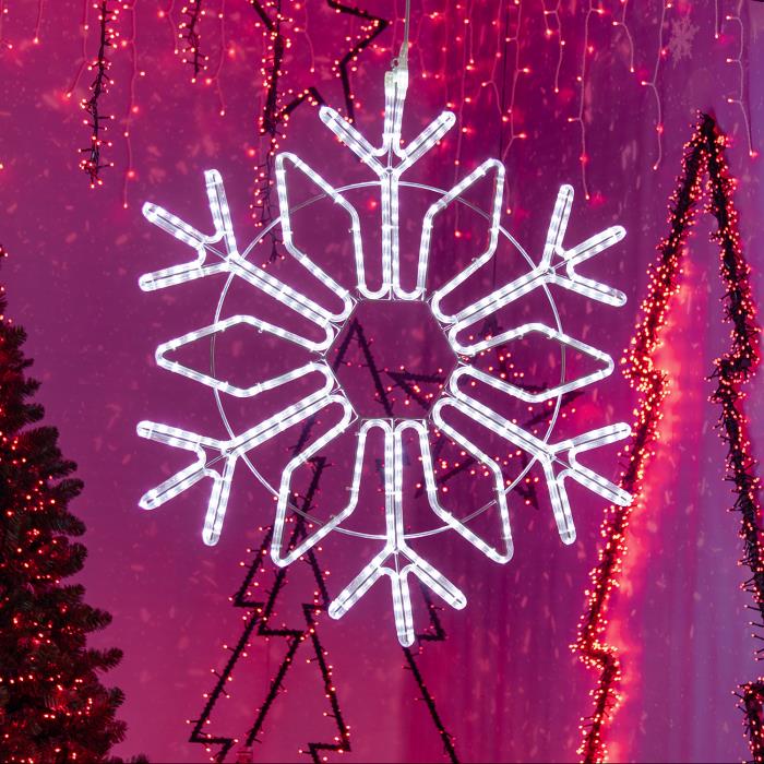 Cristallo di Neve luminoso ø100cm da esterno prolungabile 2D - Bianco freddo