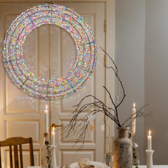 Corona luminosa in metallo marrone 6000 Led con flash 3D - RGB