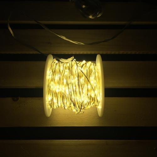 Catena luminosa 400 Led filo d'angelo argento - Bianco Caldo