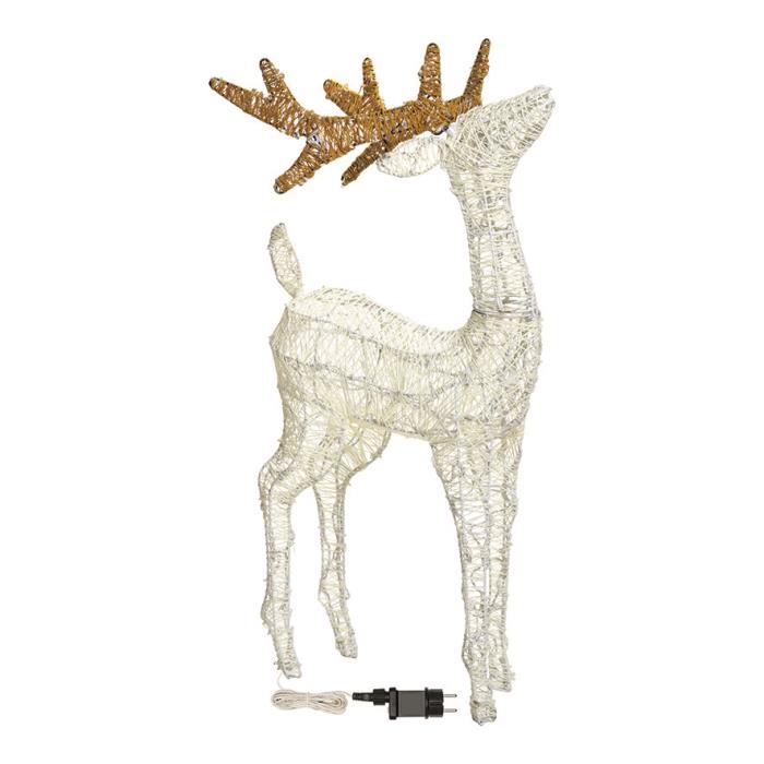 Renna luminosa in metallo da esterno 3D 200 Led - Bianco Caldo