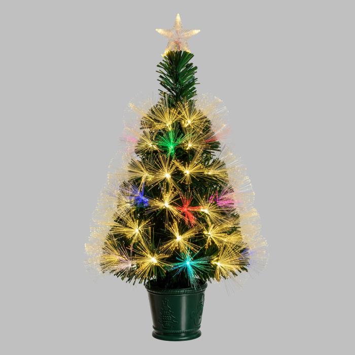 Albero di Natale a fibre ottiche multicolor