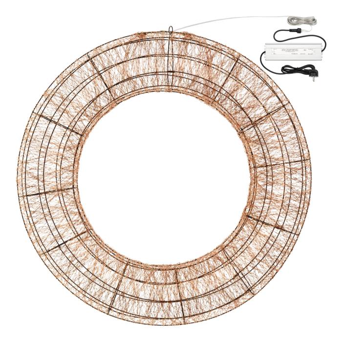 Corona luminosa in metallo marrone 15000 Led con flash 3D - RGB
