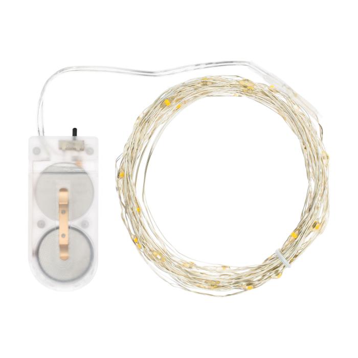 Catena luminosa modellabile trasparente a Led a Batteria - Bianco Freddo