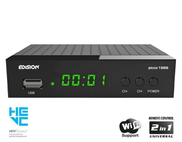 Decoder digitale terrestre dvb-t2 Full HD - Wi-Fi opzionale