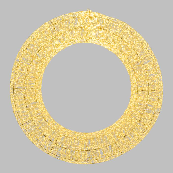 Corona luminosa in metallo bianco 15000 Led con flash 3D - Bianco Caldo