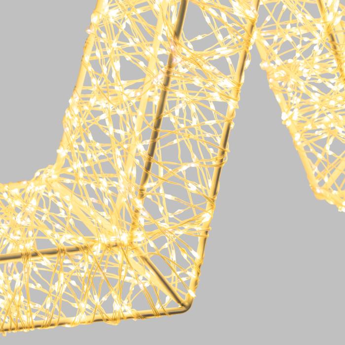 Stella luminosa in metallo bianco 7000 Led con flash 3D - Bianco Caldo