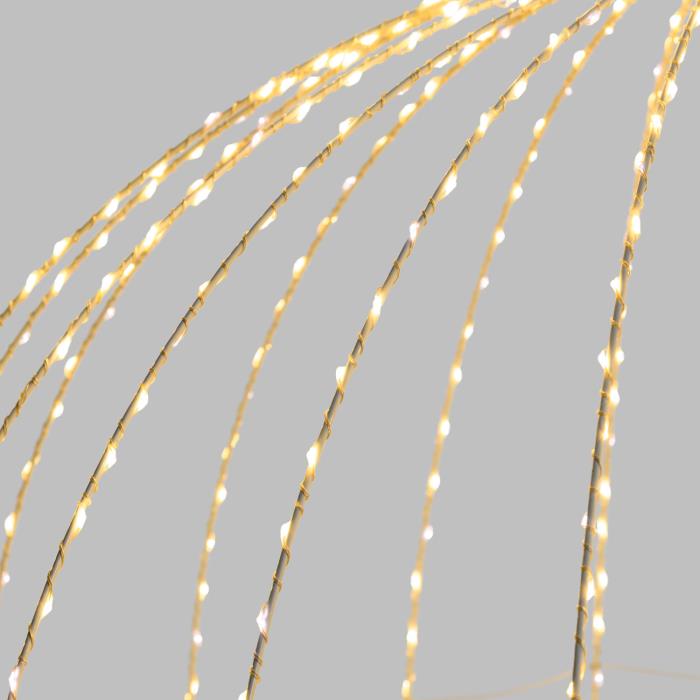 Sfera luminosa in metallo ripiegabile bianco da esterno 3D ø94cm - Bianco Caldo