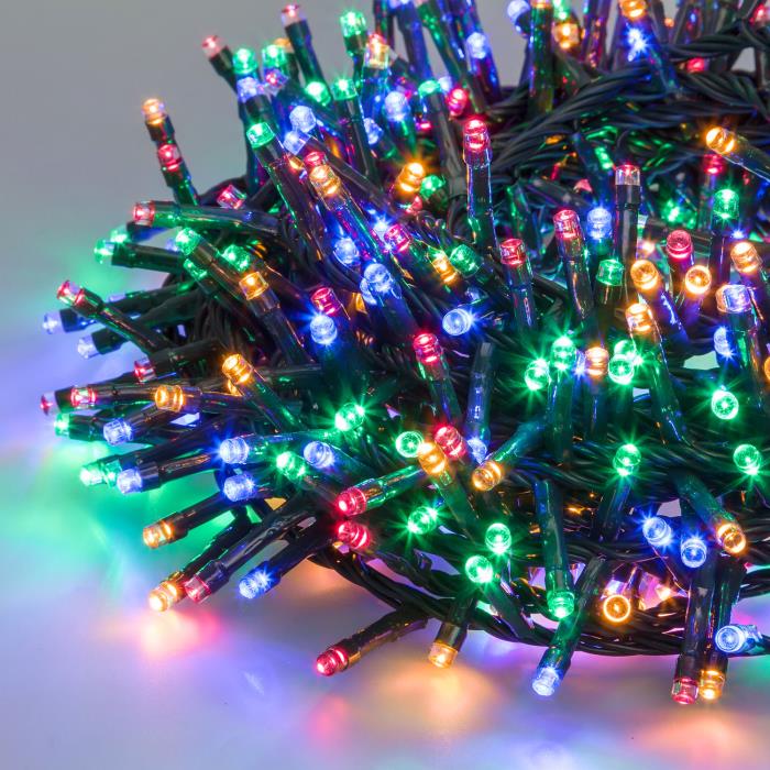 Catena luminosa 1000 Led con gioco luce per alberi di Natale - Multicolor