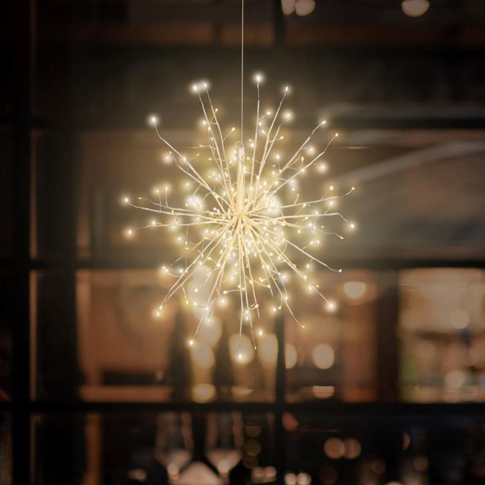 Ramo luminoso a sfera bianco 240 Led con flash - Bianco Caldo