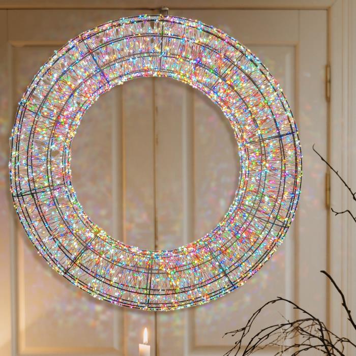 Corona luminosa in metallo marrone 6000 Led con flash 3D - RGB