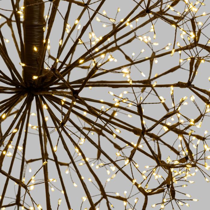 Ramo luminoso a sfera marrone 1200 Led con flash - Bianco Caldo