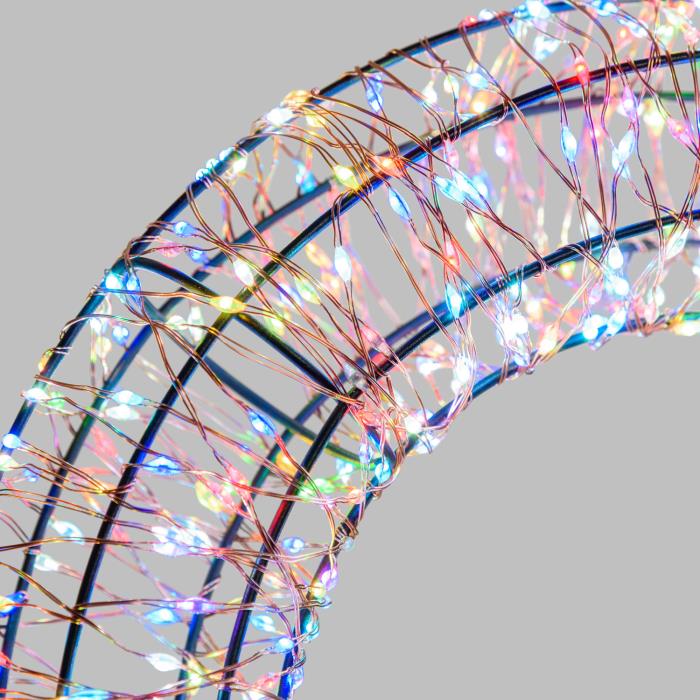 Corona luminosa in metallo marrone 1000 Led con flash 3D - RGB