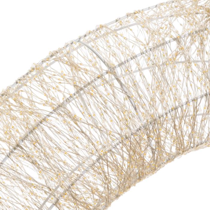 Corona luminosa in metallo bianco 15000 Led con flash 3D - Bianco Caldo