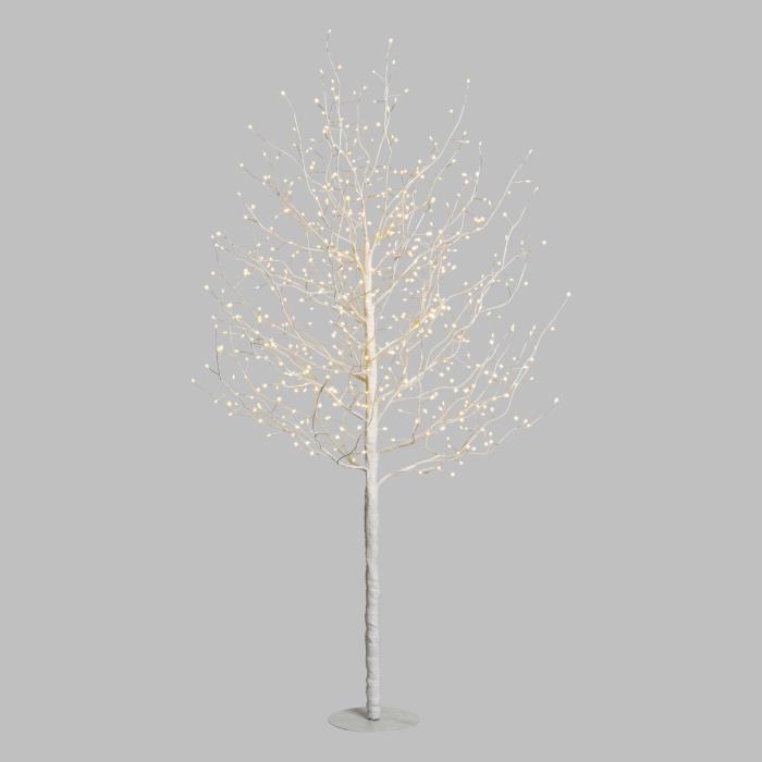 Albero bianco luminoso da esterno 640 Led con flash - Leccio
