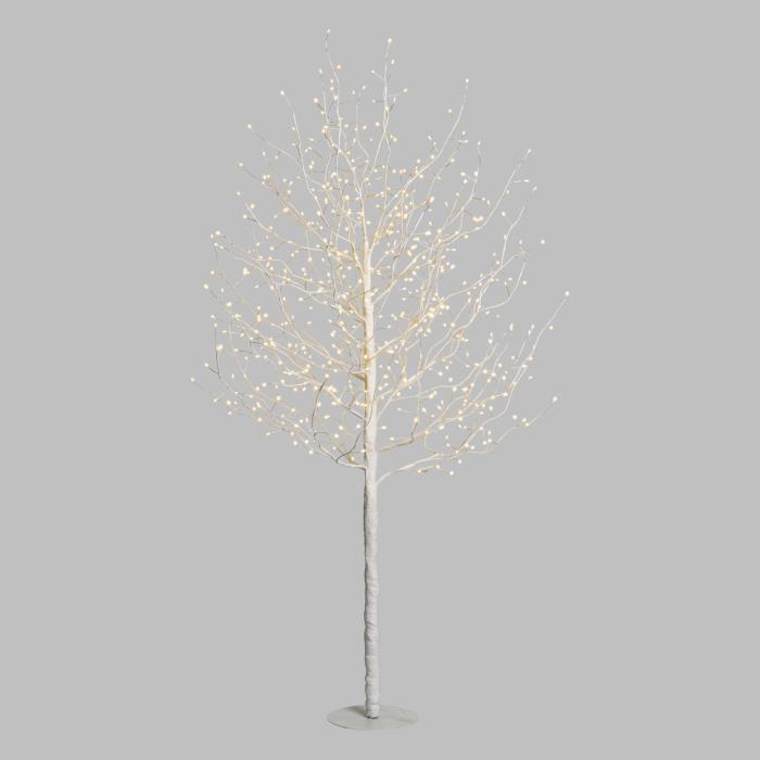 Albero bianco luminoso da esterno 640 Led con flash - Leccio