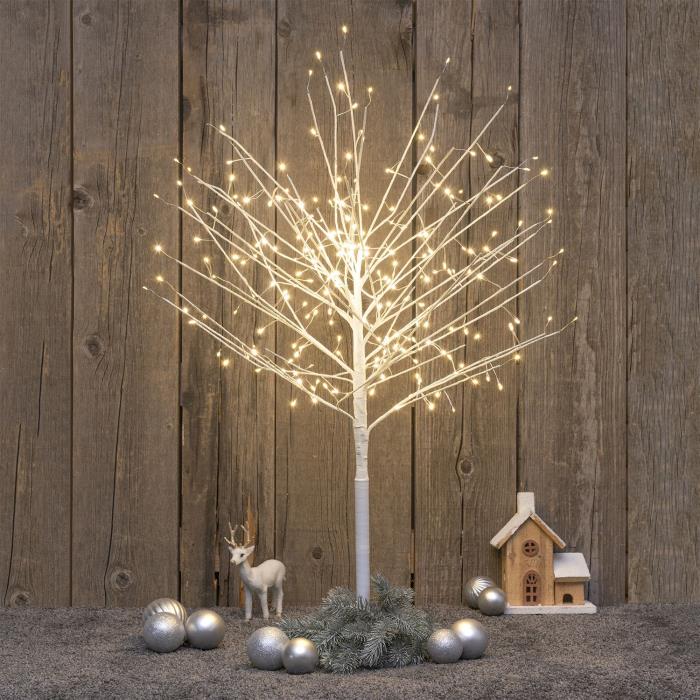 Albero bianco luminoso da esterno 240 Led con flash - Leccio