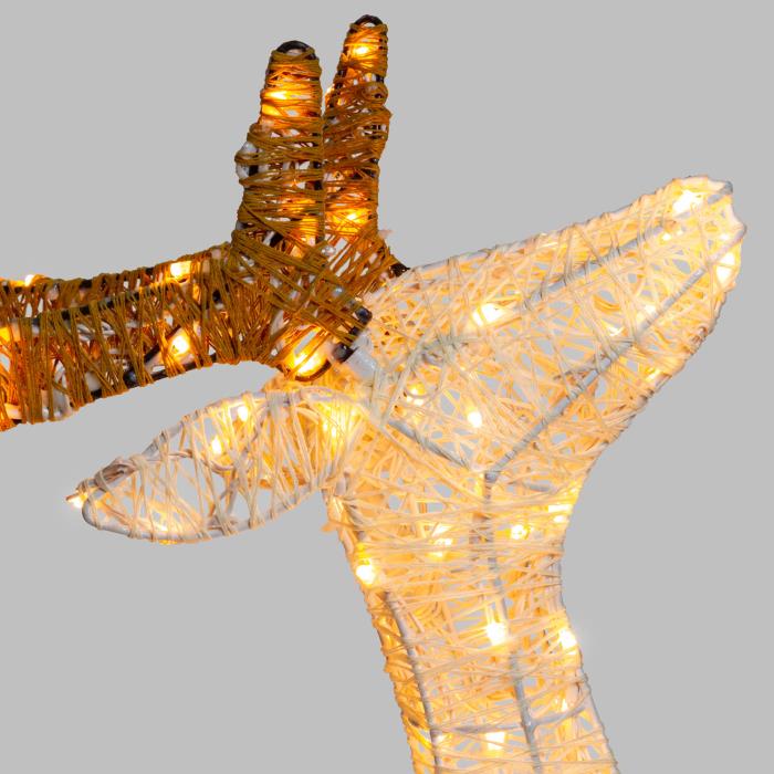 Renna luminosa in metallo da esterno 3D 200 Led - Bianco Caldo