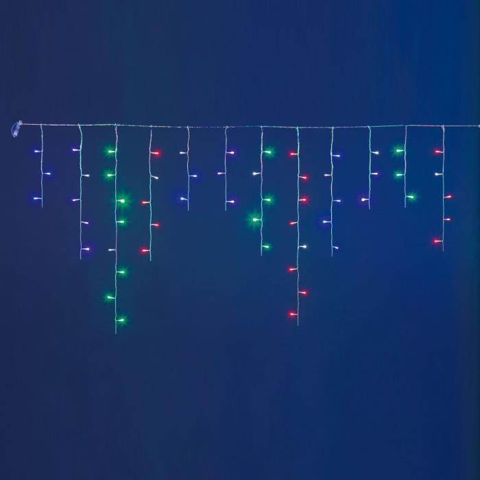 Tenda luminosa a batteria 120 Led per esterno prolungabile - Multicolor
