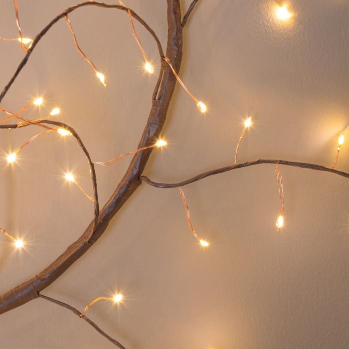 Ramo luminoso modellabile e rampicante marrone 504 Led - Bianco Caldo