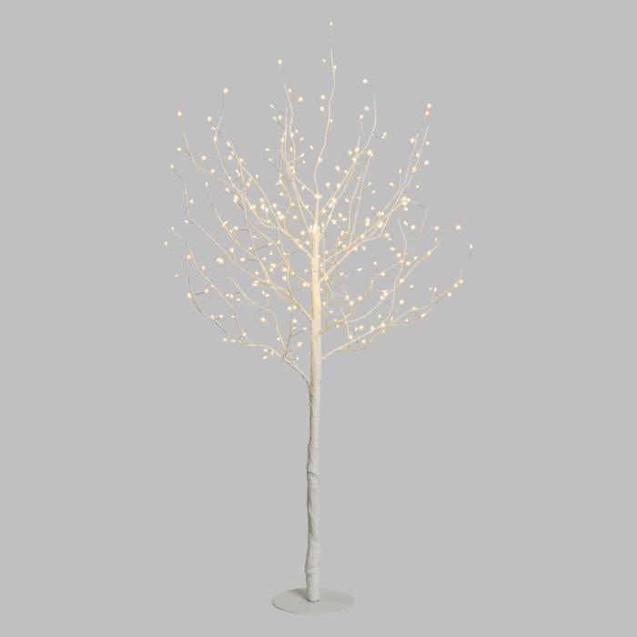 Albero bianco luminoso da esterno 336 Led con flash - Leccio