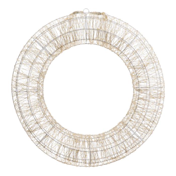 Corona luminosa in metallo bianco 6000 Led con flash 3D - Bianco Caldo
