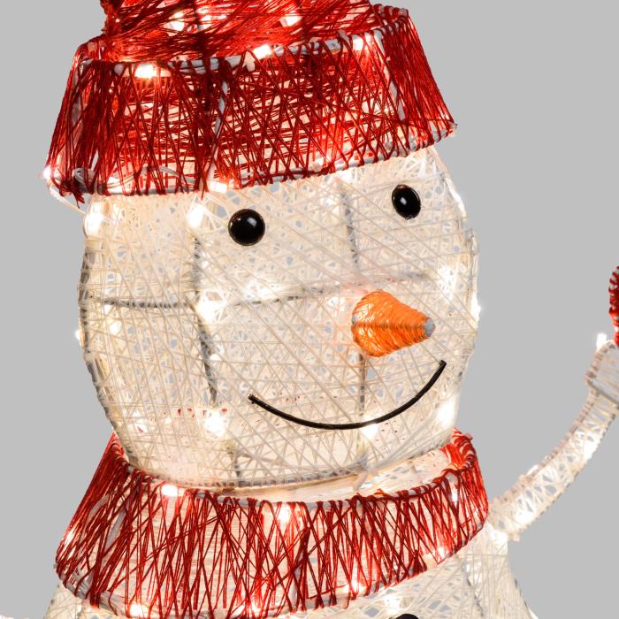 Pupazzo di neve luminoso in metallo da esterno 3D 190 Led - Bianco Caldo/Freddo