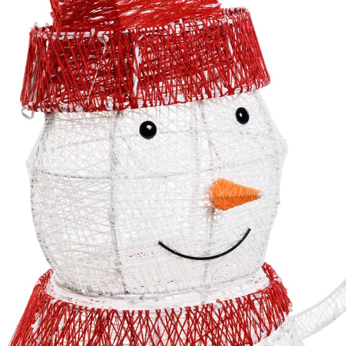 Pupazzo di neve luminoso in metallo da esterno 3D 275 Led - Bianco Caldo/Freddo