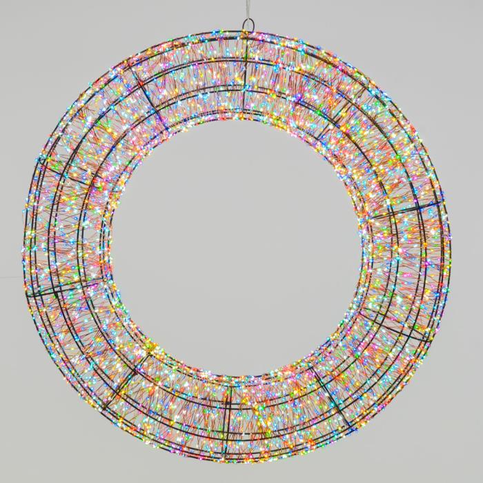 Corona luminosa in metallo marrone 6000 Led con flash 3D - RGB