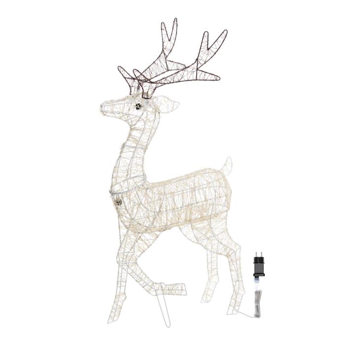 Renna luminosa in metallo galoppante 3D 3200 Led - Bianco Caldo
