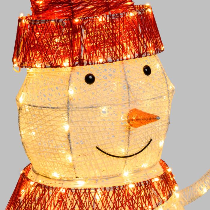 Pupazzo di neve luminoso in metallo da esterno 3D 275 Led - Bianco Caldo/Freddo
