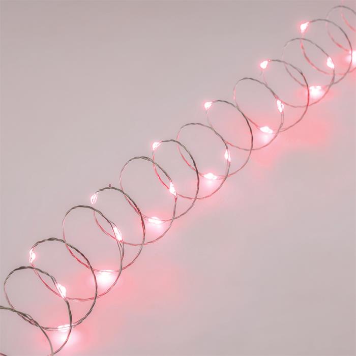 Catena luminosa 400 Led filo d'angelo argento - Rosso