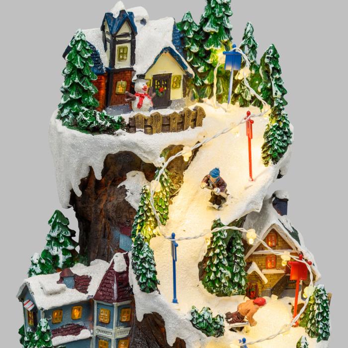 Carillon di Natale luminoso - Villaggio innevato