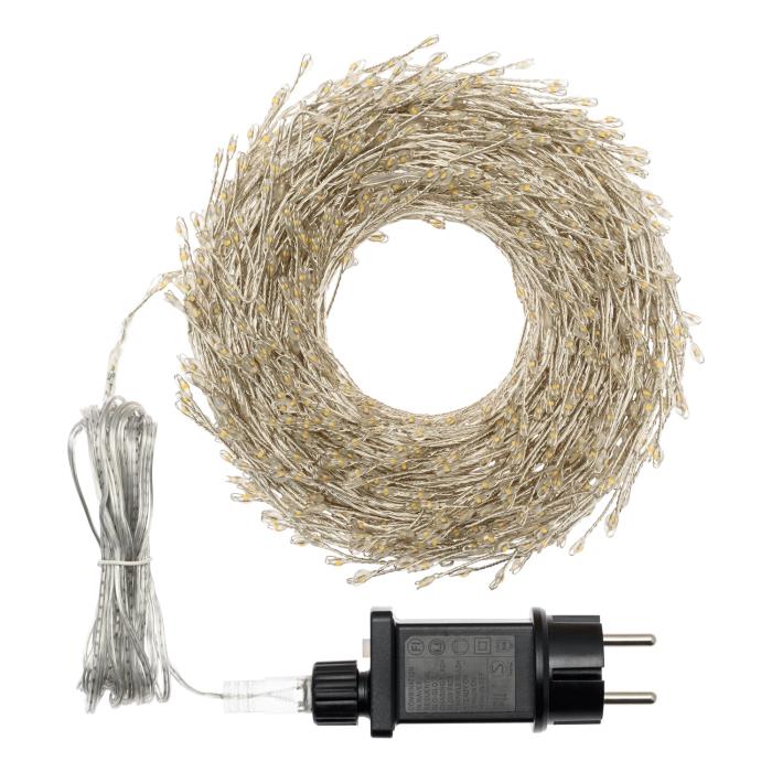 Catena luminosa 1000 Led filo d'angelo a festone - Bianco freddo