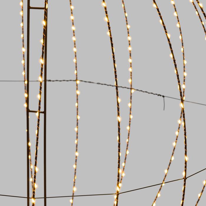 Sfera luminosa in metallo ripiegabile marrone da esterno 3D ø94cm - Bianco Caldo