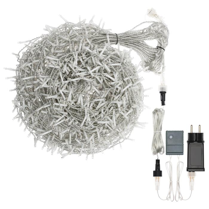 Tenda luminosa per esterno 1680 Led sfalsata prolungabile - Bianco Caldo