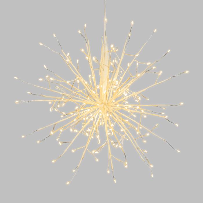 Ramo luminoso a sfera bianco 200 Led con flash - Bianco Caldo
