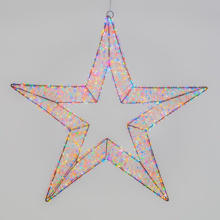 Stella luminosa in metallo bianco 3500 Led con flash 3D - RGB 