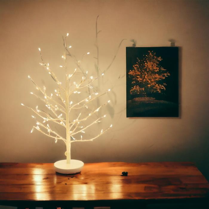 Albero bianco luminoso da esterno 108 Led con flash - Tiglio