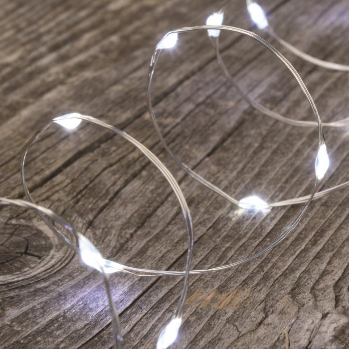 Catena luminosa modellabile trasparente a Led a Batteria - Bianco Freddo