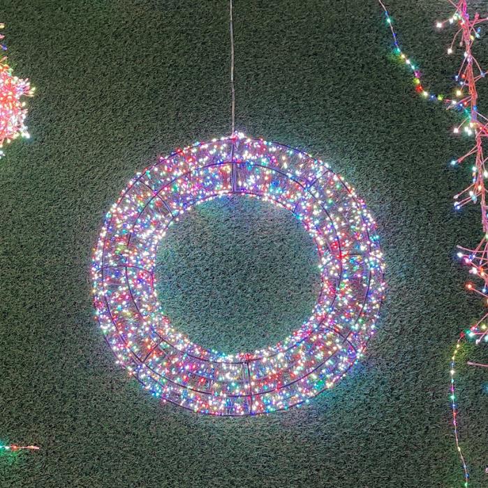 Corona luminosa in metallo marrone 1000 Led con flash 3D - RGB