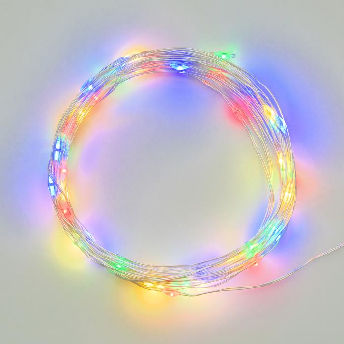 Catena luminosa modellabile trasparente a Led a Batteria - Multicolor